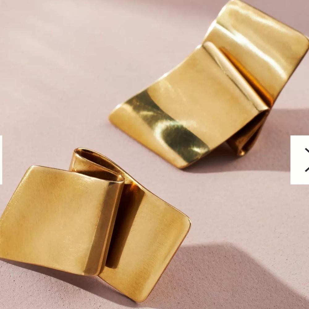 Castlecliff Brass Fold‎ Earrings Anthropologie